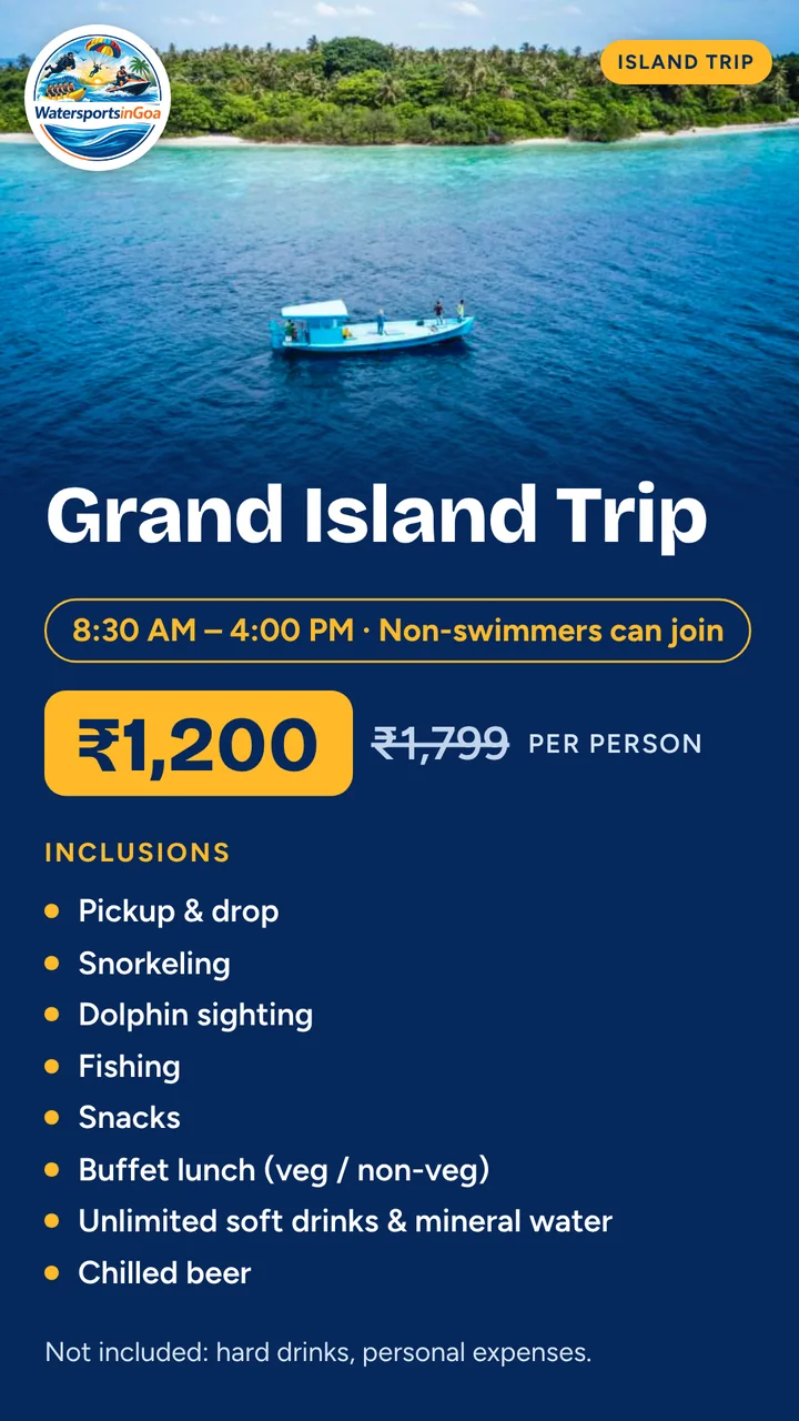 Grand Island Trip package poster with price, timings and inclusions